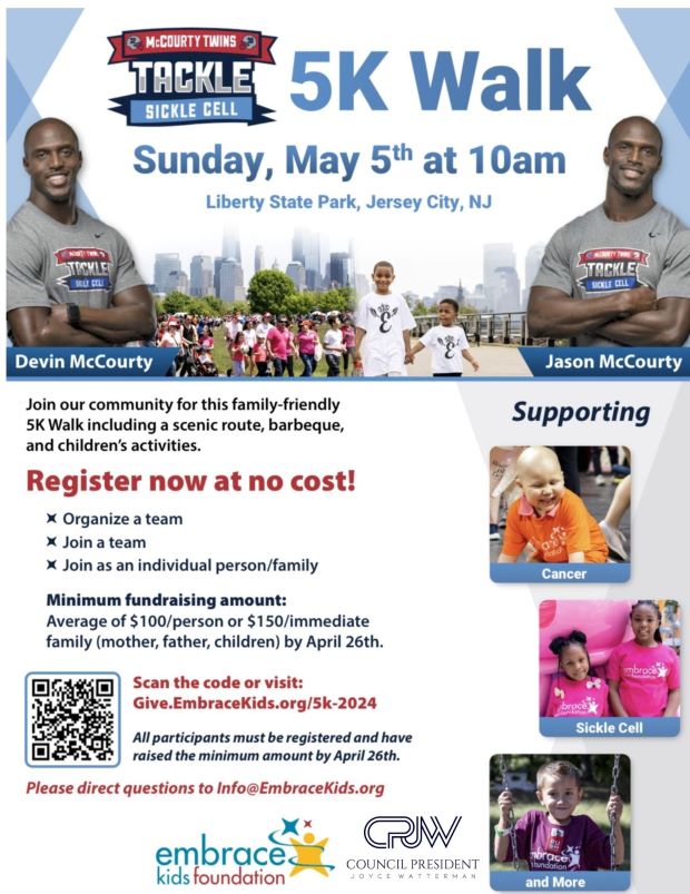 SICKLE CELL 5K WALK 2024 Jersey City Cultural Affairs