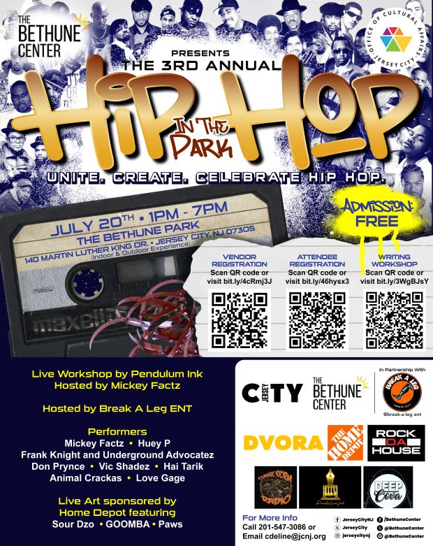 HIP-HOP IN THE PARK AT THE BETHUNE CENTER SATURDAY, JULY 20TH 1 TO 7PM