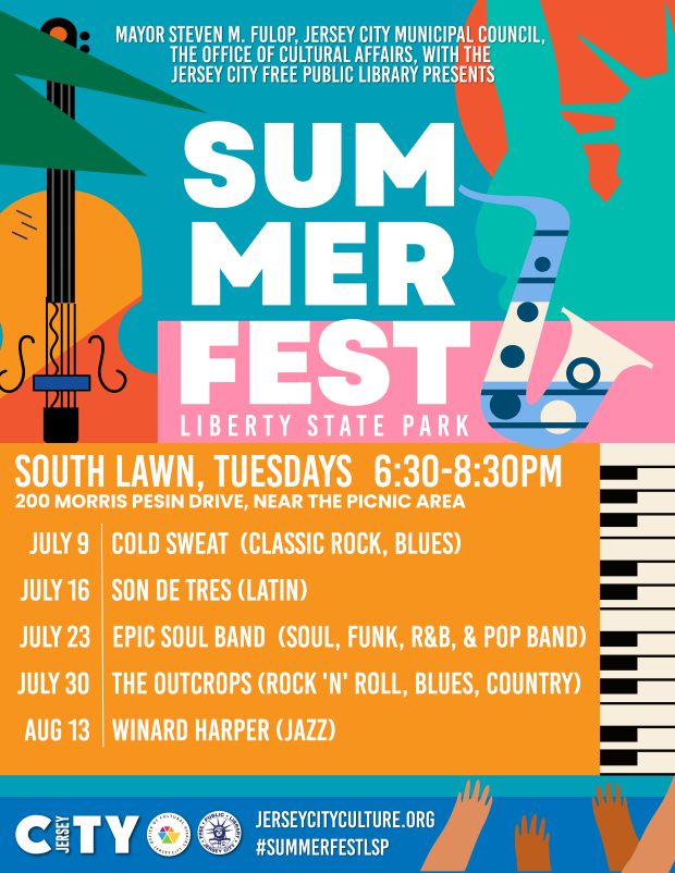 SUMMER FEST LIBERTY STATE PARK SOUTH LAWN TUESDAYS 6:30 TO 8:30PMM