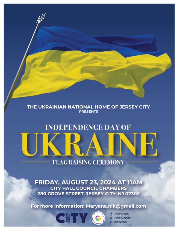 UKRAINE FLAG RAISING FIRDAY, AUGUST 23RD AT 11AM IN CITY HALL COUNCIL CHAMBERS