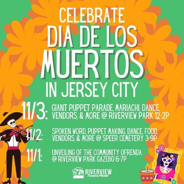 DIA DE LOS MUERTOS IN JERSEY CITY NOVEMBER 1ST UNVEILING OF THE COMMUNITY OF RENDA AT RIVERVIEW PARK GAZEBO 6-7PM