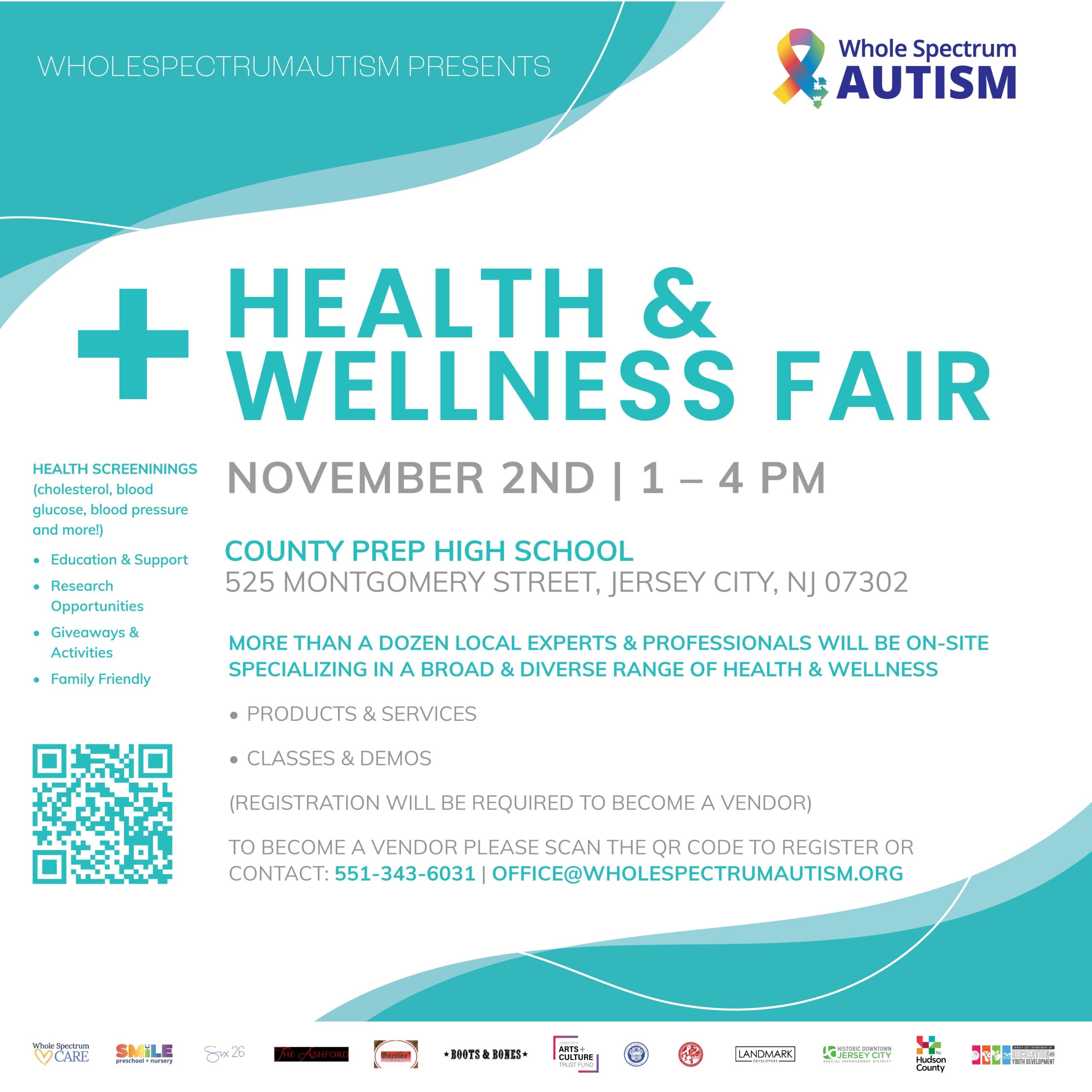 HEALTH AND WELLNESS FAIR NOVEMBER 2, 2024 1 TO 4 PM AT COUNTY PREP HIGH SCHOOL 525 MONTGOMERY STREET