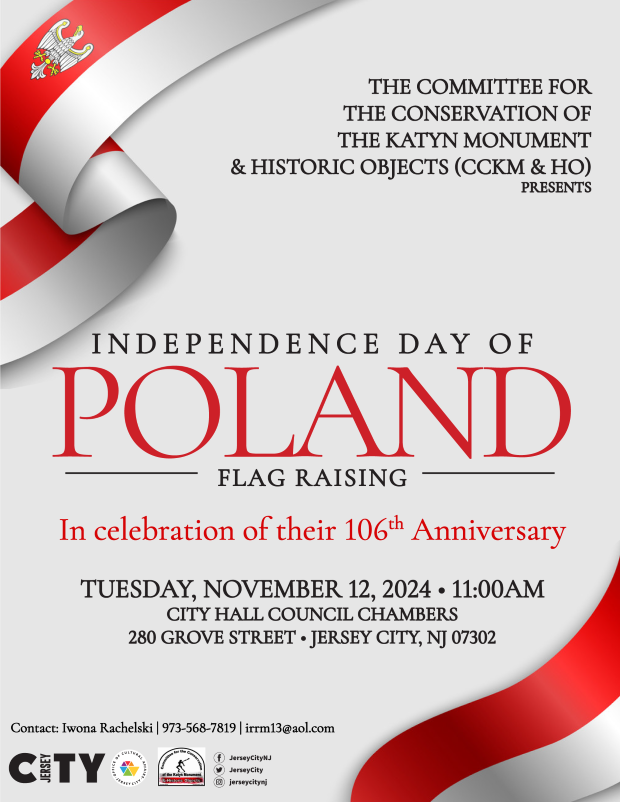 POLAND FLAG RAISING TUESDAY, NOVEMBER 12TH AT 3:30 PM