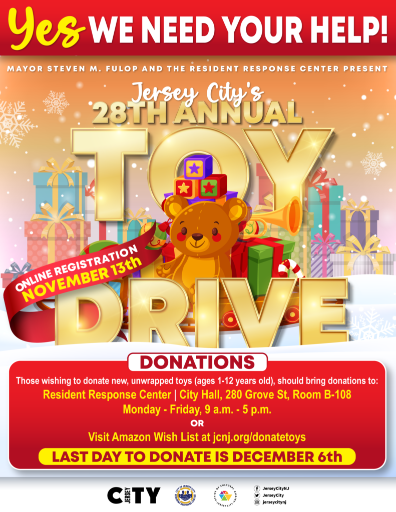 Jersey City 28th Annual Toy Drive / Donations & Registration 2024