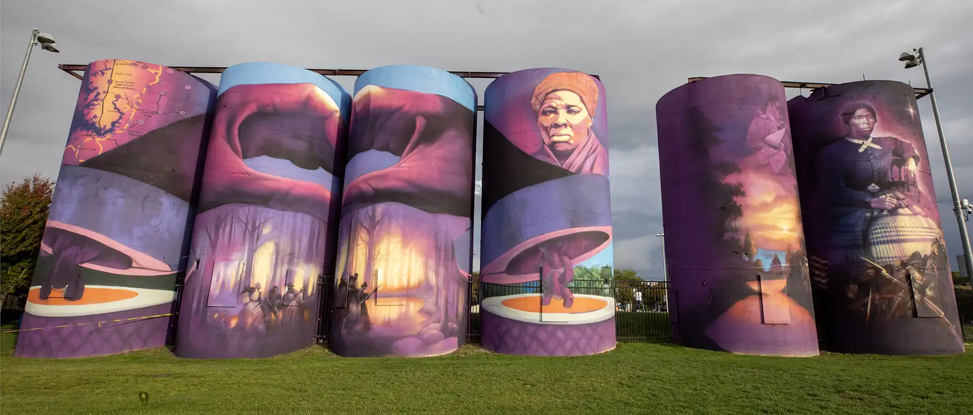 Silo Mural of Harriet Taubman