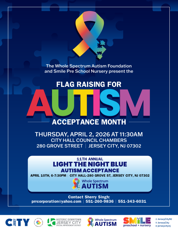 FLAG RAISING FOR AUTISM ACCEPTANCE MONTH THURSDAY, APRIL 2 AT 11:30 AM AT CITY HALL COUNCIL CHAMBERS 