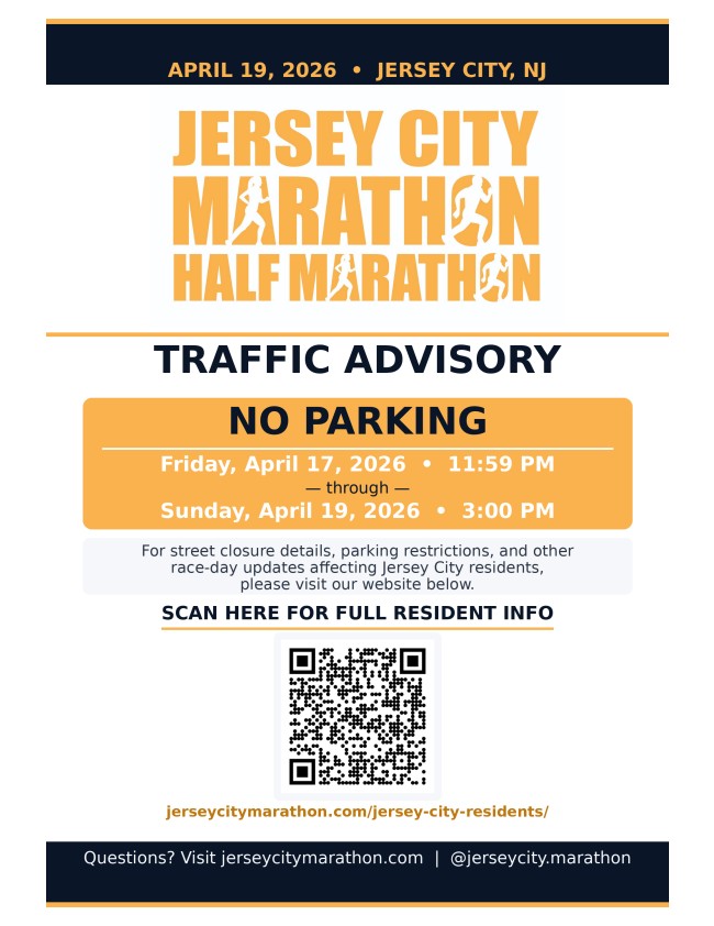 JERSEY CITY MARATHON AND HALF MARATHON SUNDAY. APRIL NINTEENTH
