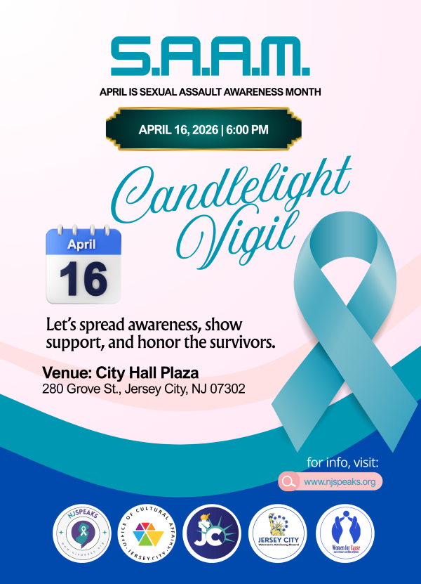APRIL IS SEXUAL ASSAULT AWARENESS MONTH APRIL SIXTEENTH 2026 SIX PM CANDLE LIGHT VIGIL CITY HALL PLAZA 